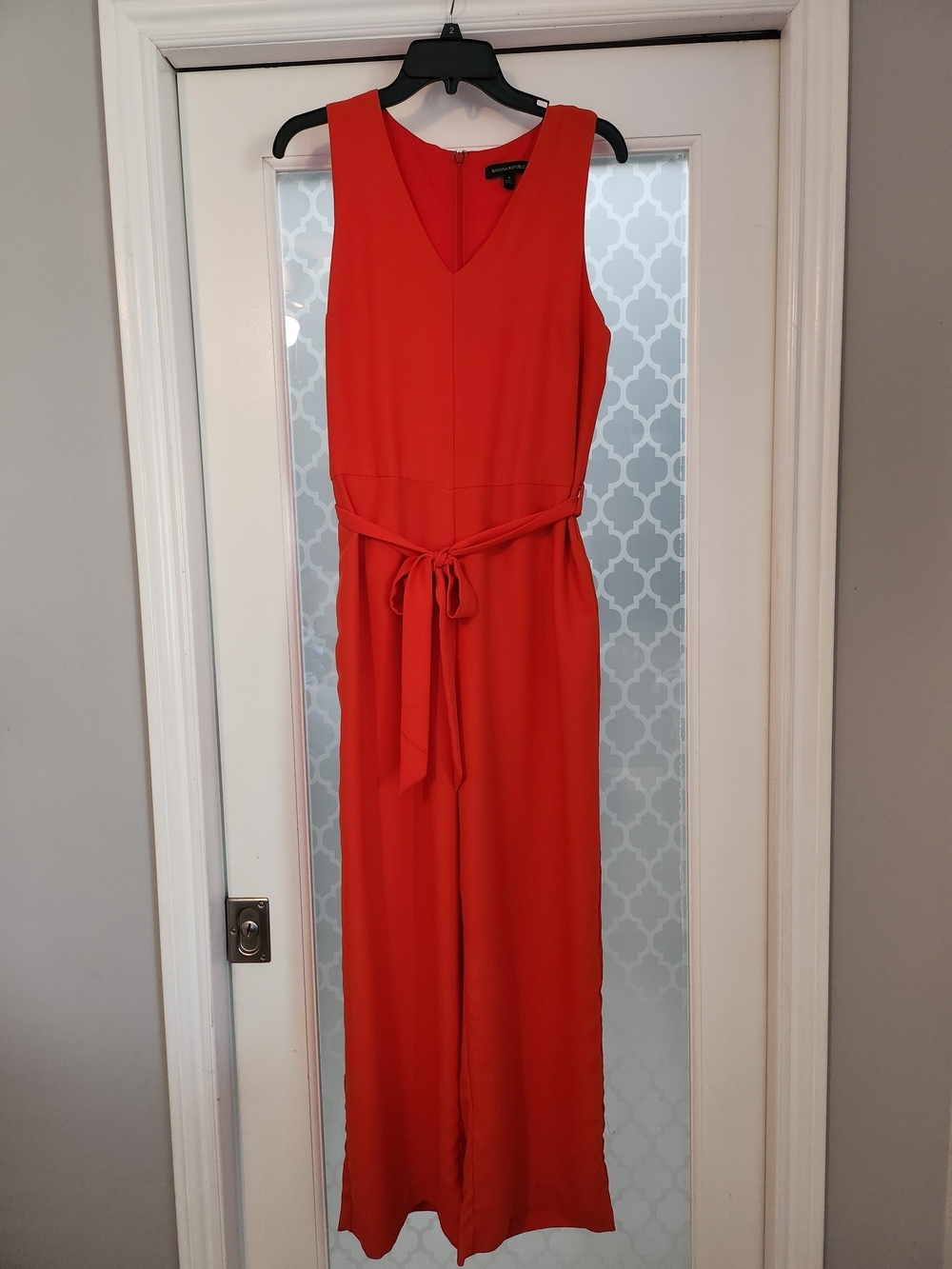 Banana Republic Bright Red Sleeveless Jumpsuit